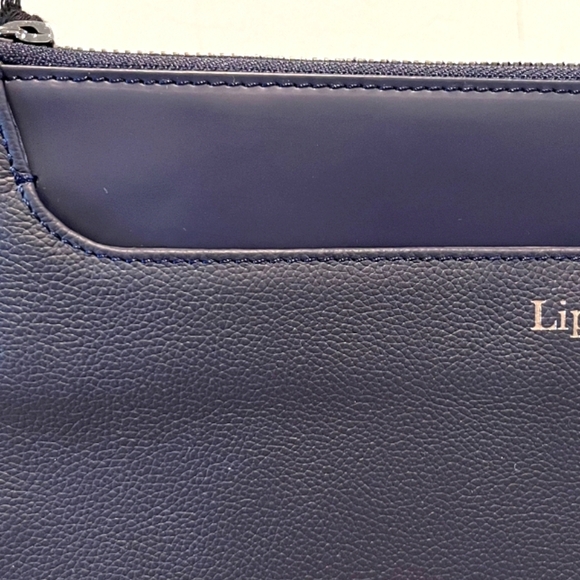 Lipault Paris Plume Elegance Clutch  in Navy Blue Leather  New In Box Wi… - Picture 6 of 13